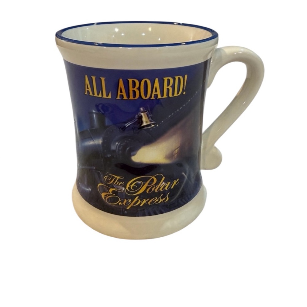 The Polar Express “All Aboard!” Embossed 3-D Train‎ Mug – Christmas - Set of 2